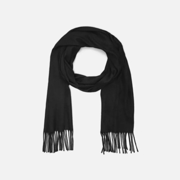 The Limited Black Scarf Soft Acrylic Fringe Winter